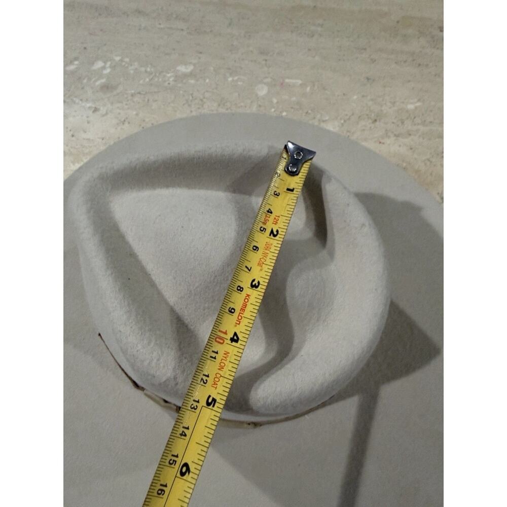 Patina Cream Wool Fedora Western Hat Handcrafted Wide Brim Small - Picture 8 of 8